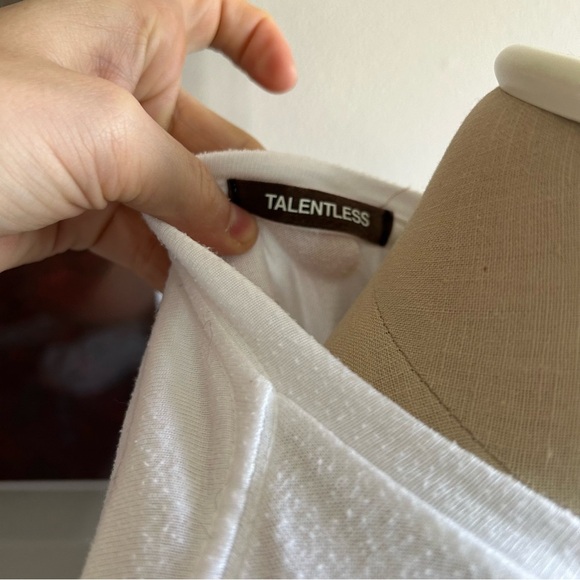 Talentless Cropped White Long Sleeve Tee | Size M | Streetwear Capsule Style - Picture 4 of 4